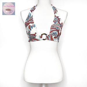 Gap Body Triangle Halter Bikini Top Paisley Blue